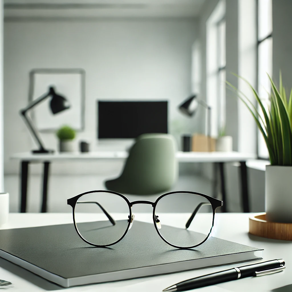 DALL·E 2024-11-20 17.36.58 - A minimalistic and professional image for a website background. The composition includes a modern workspace setting with clean lines, a pair of stylis